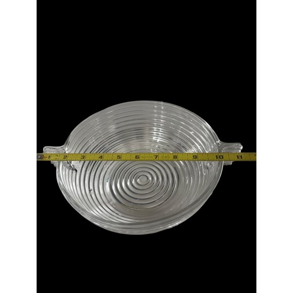 Vintage 1938-43 Anchor Hocking clear Manhattan large handled salad bowl FLAW - Picture 7 of 9